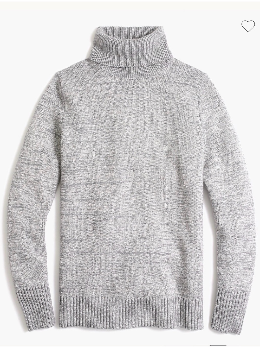J.Crew Space-Dyed Turtleneck Sweater Heather Grey Marl Wool Blend LG